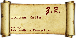 Zoltner Rella névjegykártya